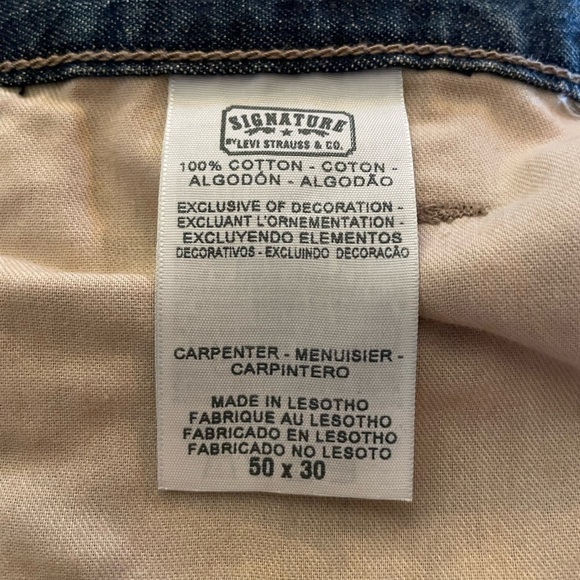 Signature Levi Strauss Carpenter Jeans Men’s 50x30 Blue Denim Utility Workwear - Picture 8 of 10